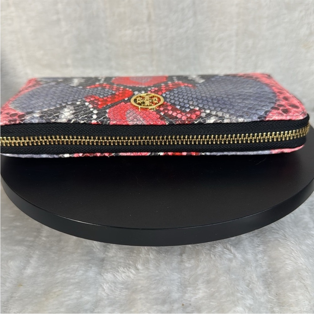 Tory Burch Python Embossed Leather Zip Around Con… - image 7